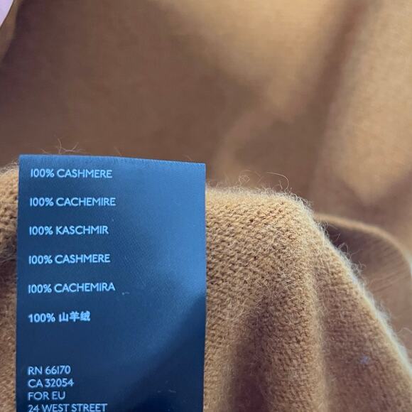 Anthropologie Short Sleeve Cashmere Sweater Womens XS Rust Orange Cowl Neck - Picture 10 of 11